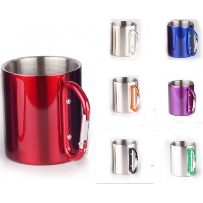 10oz Carabiners Handle Stainless Steel Mug