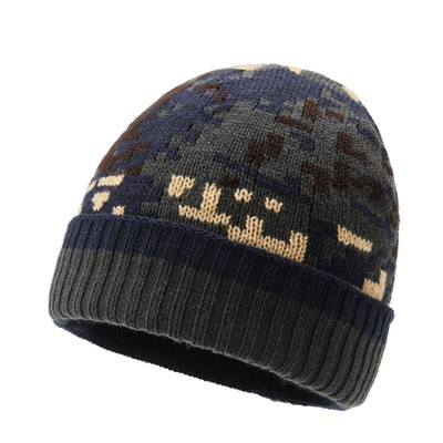 Camo Knit Cuff Skull Beanie Cap