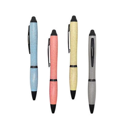 Eco-Friendly Wheat Straw Touch Screen Stylus Ballpoint Pen