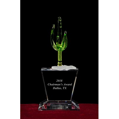 Crystal Sculpted Western Cactus Award