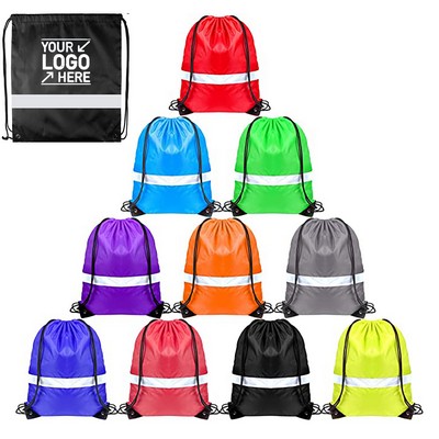 Reflective Drawstring Backpack 13" X 16"