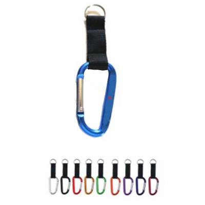 Aluminum Carabiner With Nylon Woven Split Key Ring