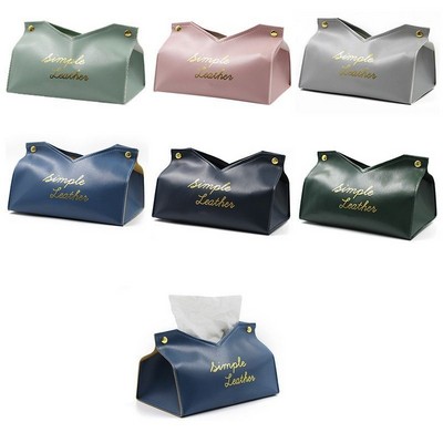 Modern PU Leather Tissue Box Holder