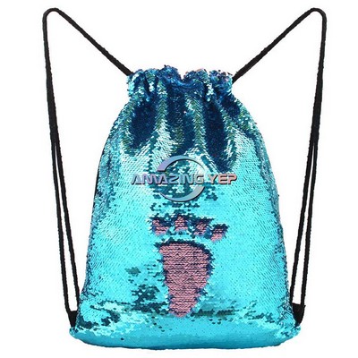 Paillette Computer Embroidery Drawstring Backpack