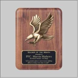 Solid American Walnut Plaque w/Eagle