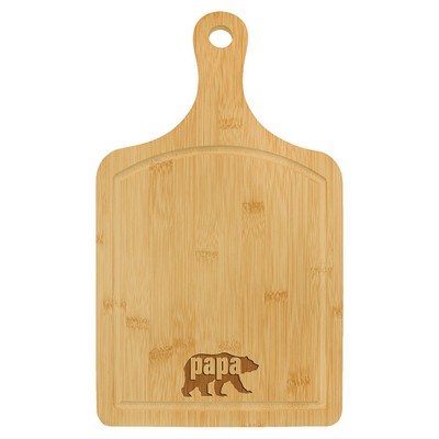 15.5" x 9" Bamboo Cutting Board Paddle Shape with Drip Ring