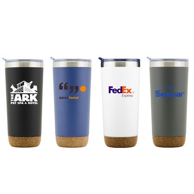 Marin 22 Oz. Double Wall SS VI Tumbler & Cork Bottom (Black)