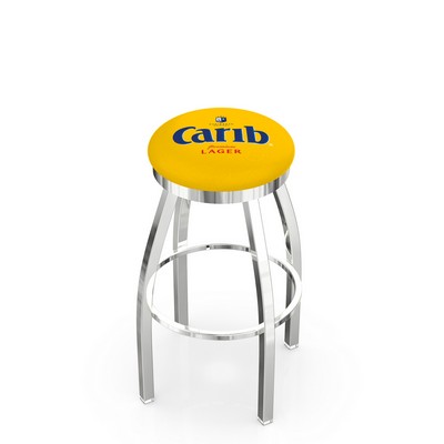 Solid Welded, Chome Swivel Stool w/Customizable Round Seat and Chrome Accent Ring. 18", 25" 30"