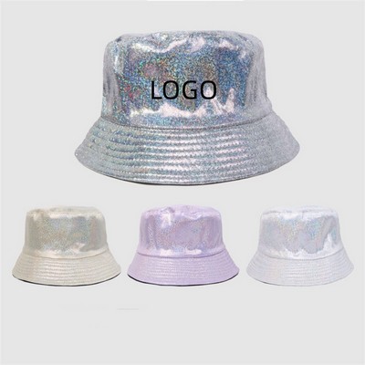 Unisex Metallic Fisherman Hats Reversible Packable Hip Hop Costume Hat