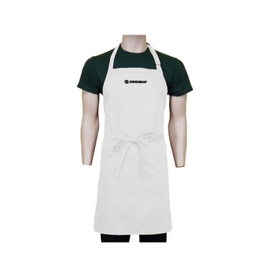 Full Color Spun-Polyester Adjustable Bib Apron w/Pockets