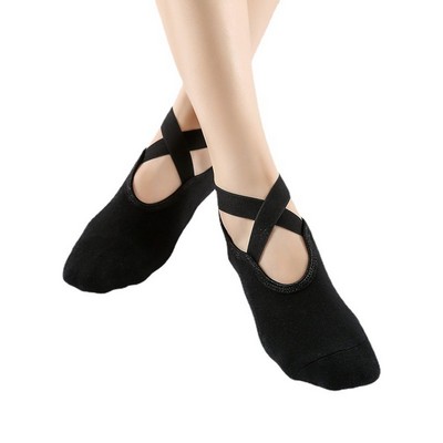 Non-Slip Women's Yoga Grip Socks w/Straps