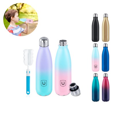 17 oz Cola-Style Stainless Steel Water Bottle with sponge brush