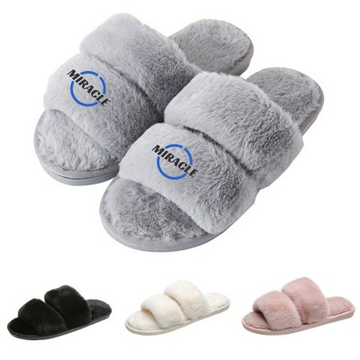 Furry Open Toe Slippers