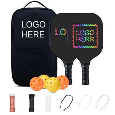 Glass Fiber Pickleball Paddle Set With Bags Imprint