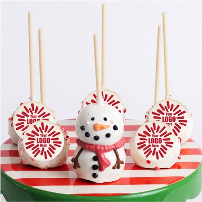 Cake Pops Snowman with Logo Peppermint Crush