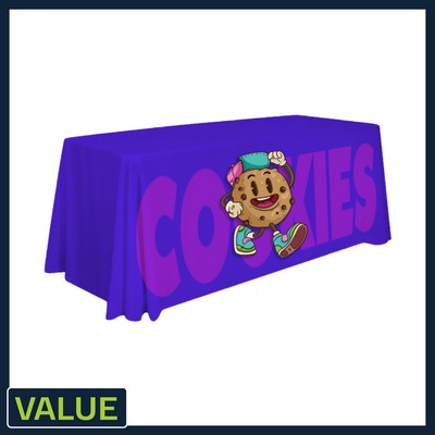 Value - 4 ft. x 30"Top x 29"H - 4 Sided Hemmed Standard Table Throw(Full Coverage Dye Sublimation)