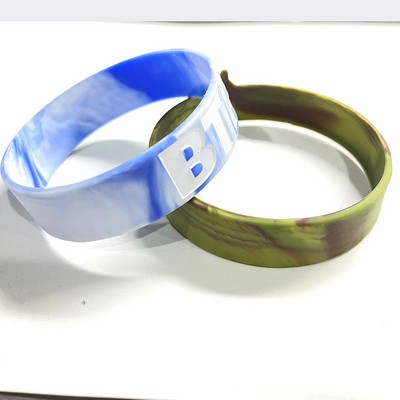 Custom 3/4'' x 8'' Two-Color Swirl Silicone Wristband