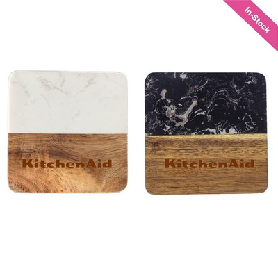 Wood Marble Coaster Square - OCEAN