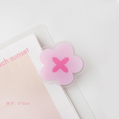 Flower Shaped Acrylic Album Memo Clip Bag Binder Sealing Clip Food Bag Clamp-Two Sides Printing