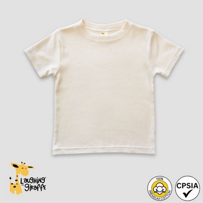 Baby Short Sleeve Crew Neck T-Shirt Natural Premium 100% Cotton- Laughing Giraffe®