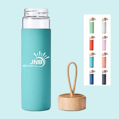 18 oz Glass Water Bottle with Silicone Sleeve