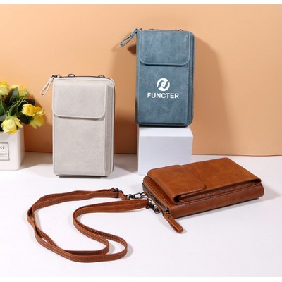 PU Leather Cell Phone Purse Bag Small Crossbody Bag Mini Messenger Bag Wallet Bag Shoulder Handbag