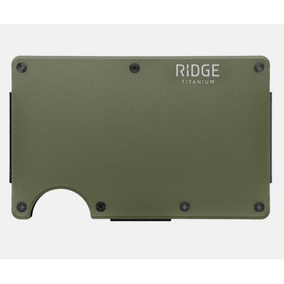 Ridge Titanium Matte Olive Wallet w/Money Clip