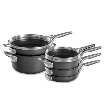 Calphalon® Premier™ 8-Piece Space-Saving Hard-Anodized Nonstick Cookware Set