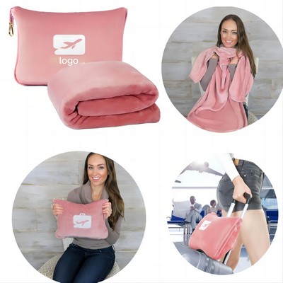 Travel Pillow 2 in 1 Airplane Blanket