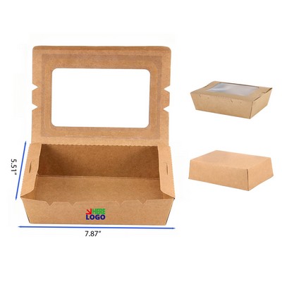 40 Oz Disposable Kraft Food Boxes with Clear Window