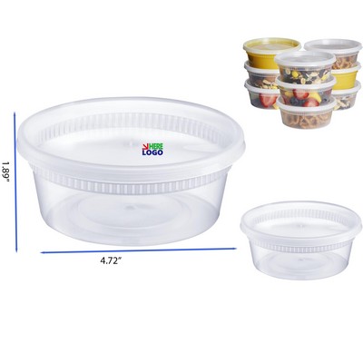 8 Ounce Plastic Disposable Food Container With Lid