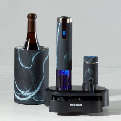 Wine Enthusiast Electric Blue Omega Designer Series All-In-One Wine System (7-Piece Set)