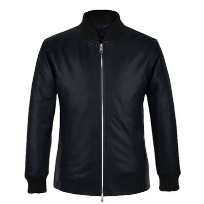 Men's Leather Bomber Jacket ( XS - 4XL )