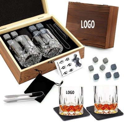 Whiskey Glass Set W/ Stone Gift Set