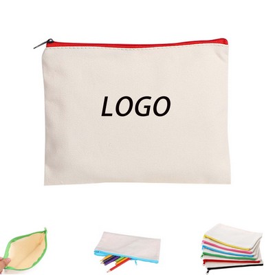 Multipurpos Canvas Pencil Pouch With Zipper