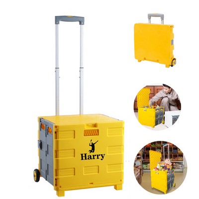 Large Foldable Rolling Cart With Telescopic Handle