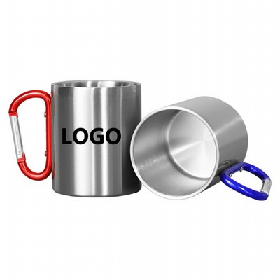 7.5Oz Stainless Steel Outdoor Carabiner Mug