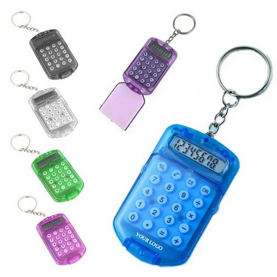 Plastic 8Digits Pocket Mini Electronic Calculator Keychain