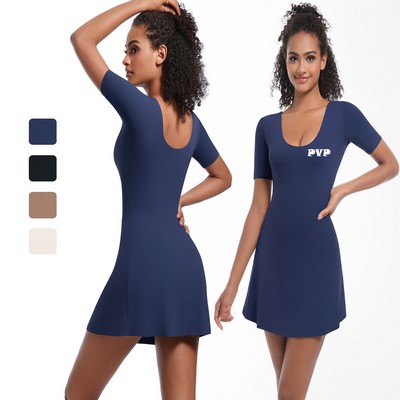 U-shaped Tennis Golf Dress Short Sleeve