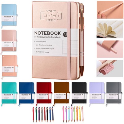 A6 PU Bandage Notepad/Touch Press Stylus Set