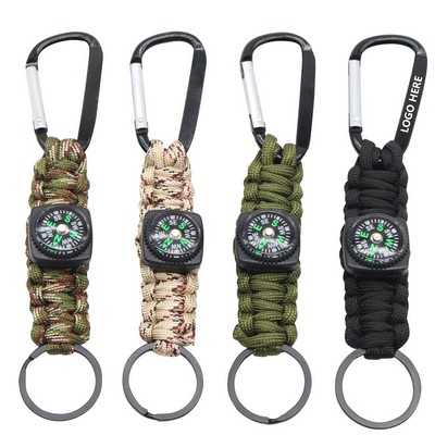 Handmade Paracord Key Chain with Compass