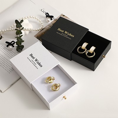 3.5" Drawer Jewelry Gift Box Cardboard Box with Sponge Filled Jewelry Packaging Box