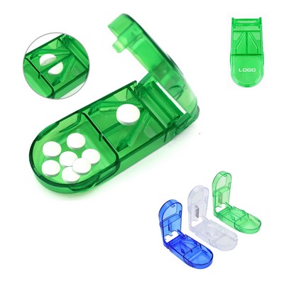 Portable Pill Cutter and Splitter Case with V-Shape Holder