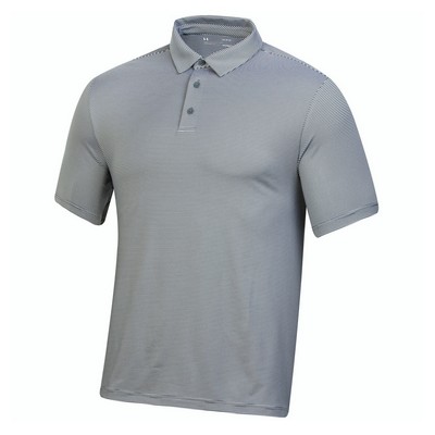 Under Armour T2 Green Bridge Stripe Golf Polo - Pitch Grey