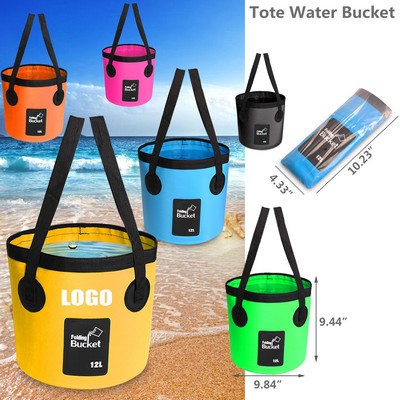 Portable Tote Folding Bucket with Waterproof PVC Fabric