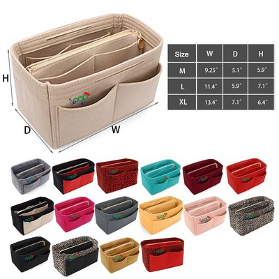 Felt Purse Bag Organizer Insert with zipper Bag Tote Shaper