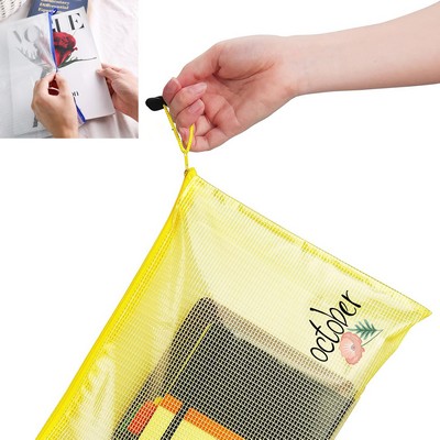 A4 Mesh Zipper School Pouch