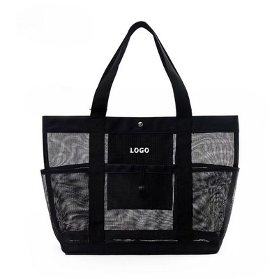 Large multifunctional beach tote bag