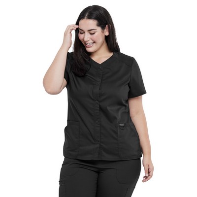 Cherokee - Workwear Revolution - Snap Front V-Neck Top