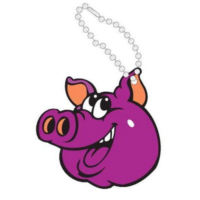 Pig Promotional Line Key Chain w/Black Back (2 Square Inch)